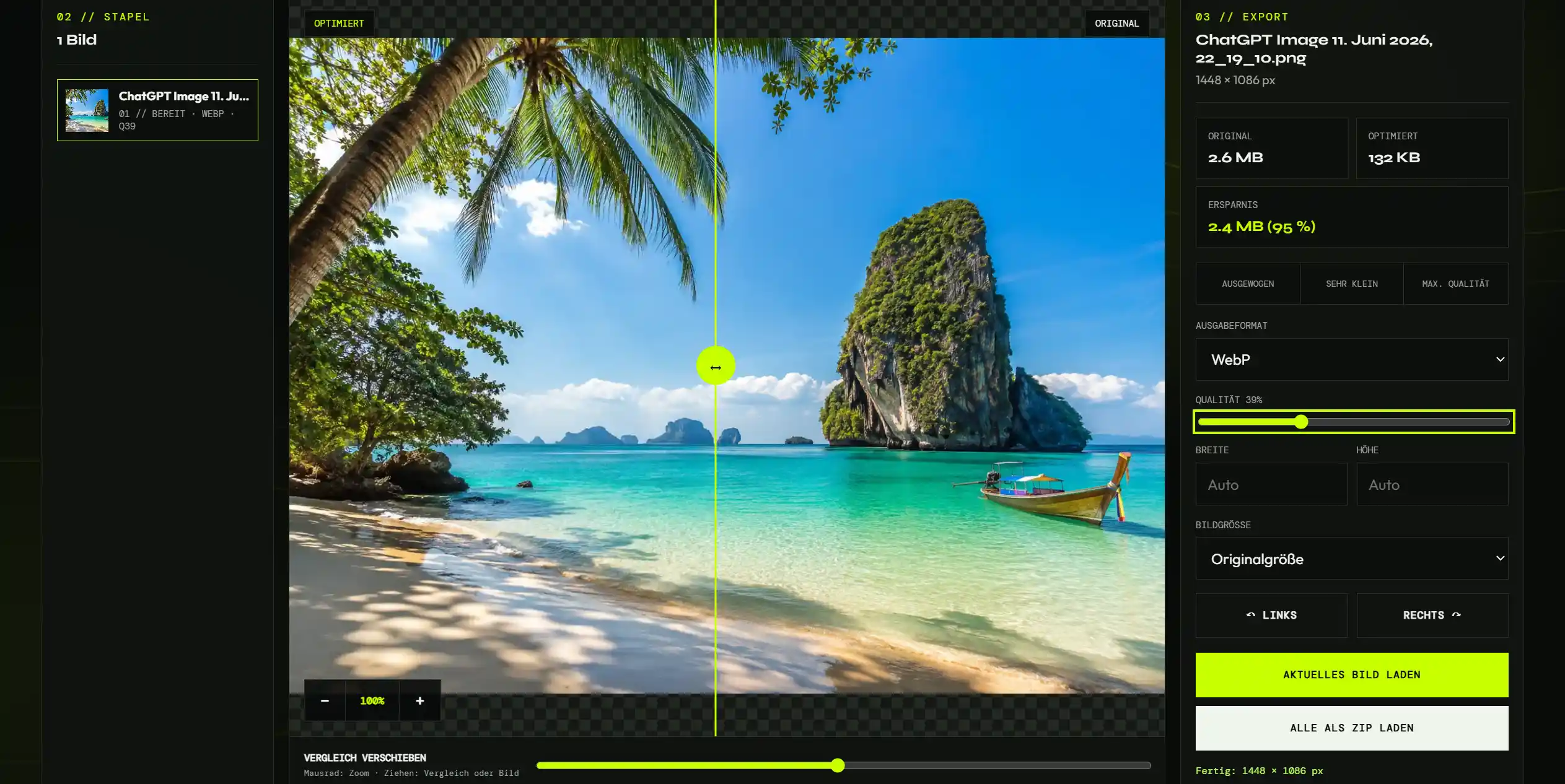 HEIC-Bilder online komprimieren: Wivexoosh für iPhone-Fotos 2
