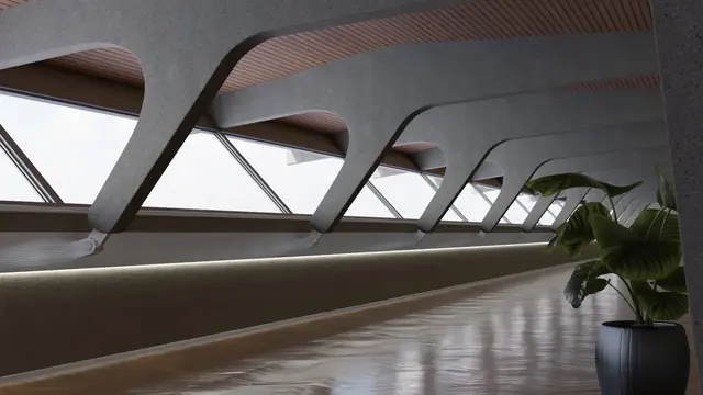 Korridor Render - Innenarchitektur WIVEX