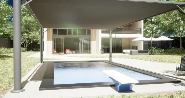 Virtuelle Architekturvisualisierung eines Wohnhauses